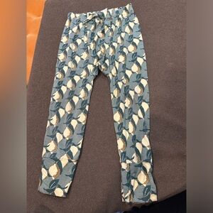 Kate Quinn Organics soft bamboo harem pants - lightweight - lemon print 5T